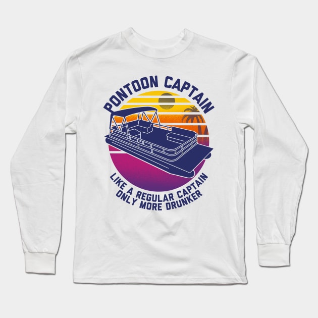 Pontoon captain vintage Long Sleeve T-Shirt by guyfawkes.art